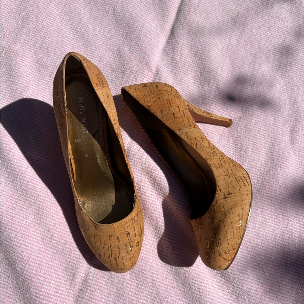 Nine West Tan Suede Heels